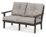 POLYWOOD Lakeside Deep Seating Loveseat in Slate Grey with Natural Linen fabric