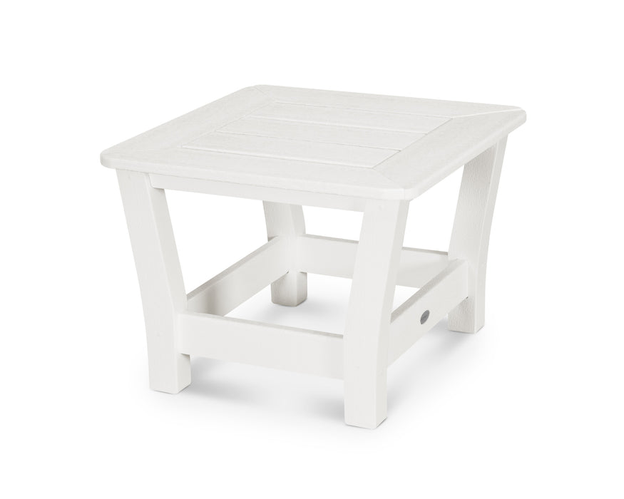 POLYWOOD Harbour Slat End Table in Vintage White