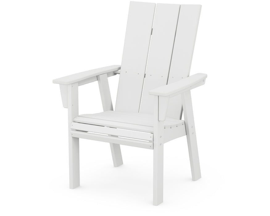 POLYWOOD Modern Curveback Adirondack Dining Chair in White