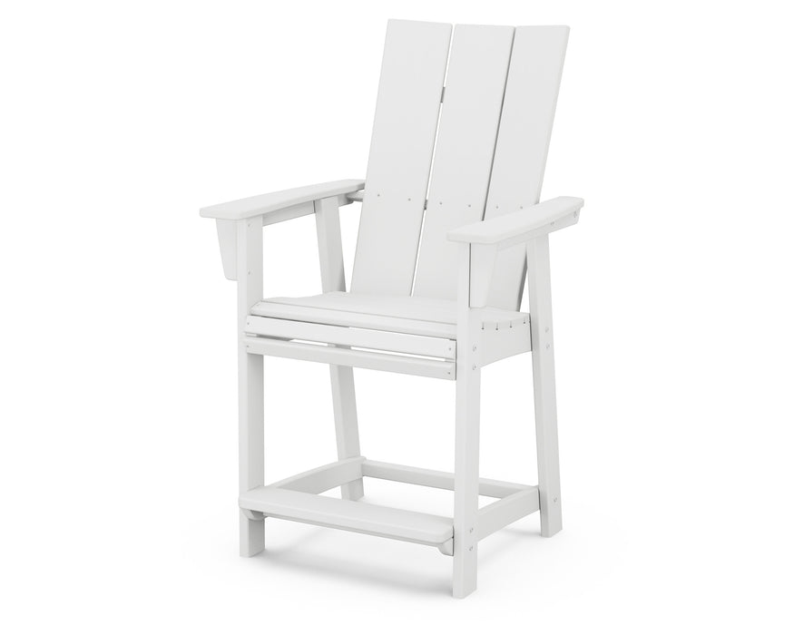 POLYWOOD® Modern Curveback Adirondack Counter Chair in White
