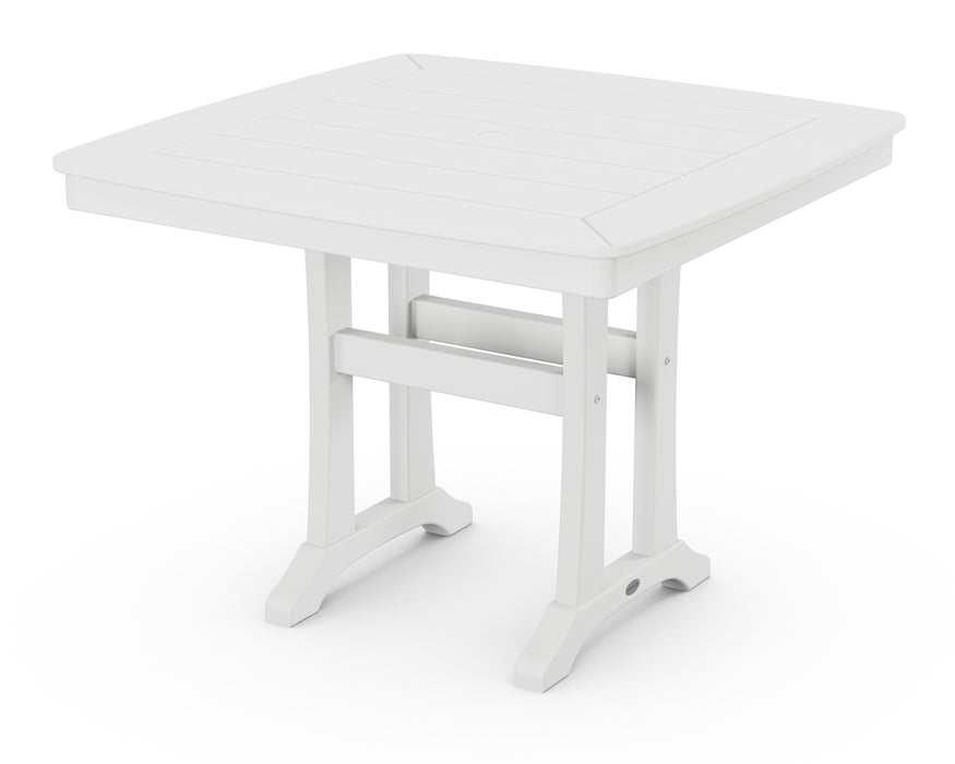 POLYWOOD Nautical Trestle 37" Dining Table in White