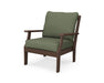 POLYWOOD Braxton Deep Seating Chair in Mahogany with Crete Spruce fabric