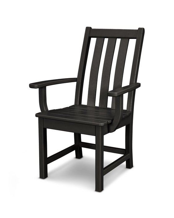 POLYWOOD Vineyard Dining Arm Chair in Black