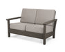 POLYWOOD Harbour Deep Seating Settee in Vintage Sahara with Sancy Denim fabric