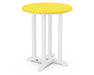 POLYWOOD® Contempo 24" Round Dining Table in White / Lemon