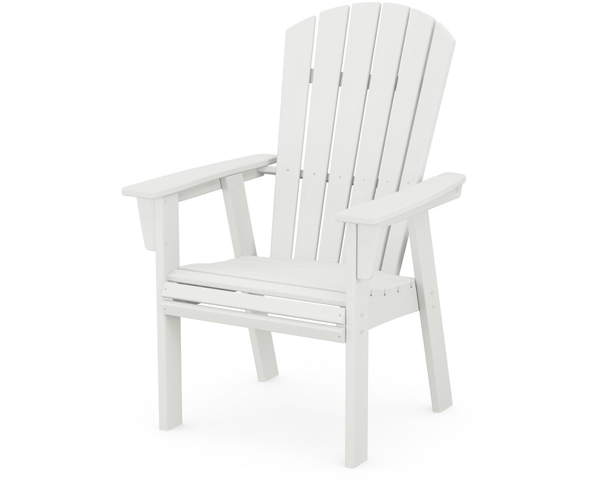 POLYWOOD Nautical Curveback Adirondack Dining Chair in Vintage White