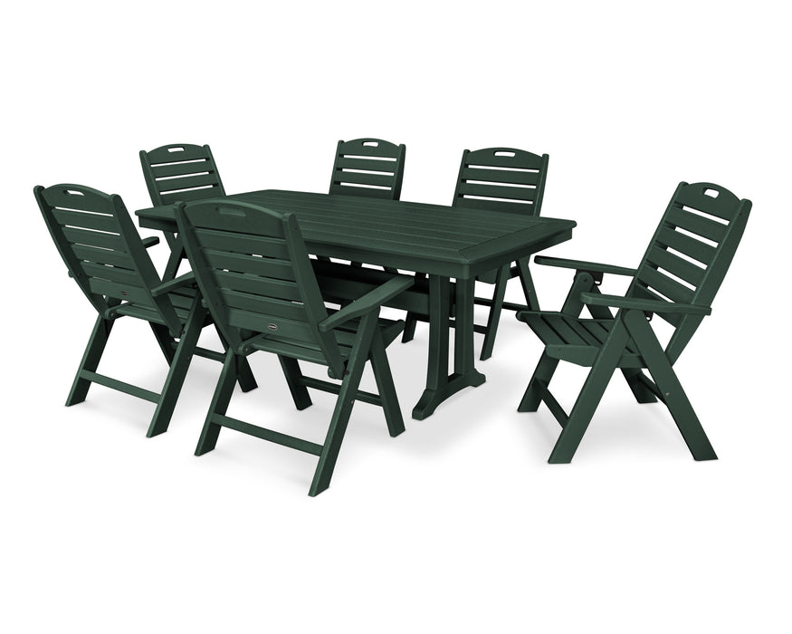POLYWOOD 7 Piece Nautical Dining Set in Green