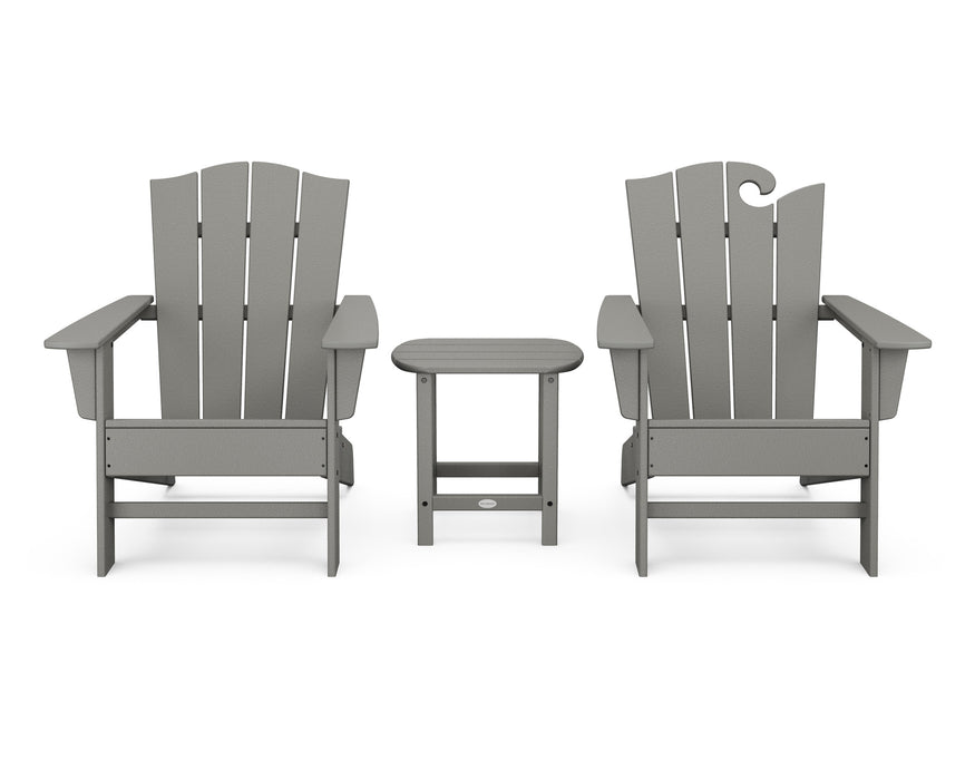 POLYWOOD Wave Collection 3-Piece Set in Slate Grey