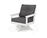 POLYWOOD Vineyard Deep Seating Swivel Chair in Slate Grey with Natural fabric