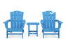 POLYWOOD Wave Collection 3-Piece Set in Pacific Blue