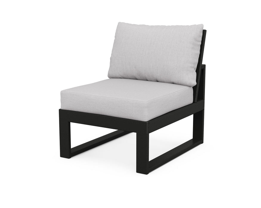 POLYWOOD Edge Modular Armless Chair in Grey with Spectrum Carbon fabric