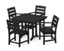 POLYWOOD Lakeside 5-Piece Farmhouse Trestle Arm Chair Dining Set in Black