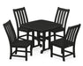 POLYWOOD Vineyard 5-Piece Side Chair Dining Set in Black