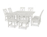 POLYWOOD Braxton 9-Piece Nautical Trestle Dining Set in White