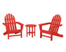 POLYWOOD Classic Adirondack 3-Piece Set in Sunset Red
