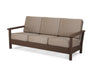 POLYWOOD Harbour Deep Seating Sofa in Mahogany with Spiced Burlap fabric