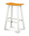 POLYWOOD® Contempo 30" Saddle Bar Stool in White / Tangerine