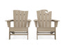 POLYWOOD Wave 2-Piece Adirondack Set with The Wave Chair Left in Vintage Sahara