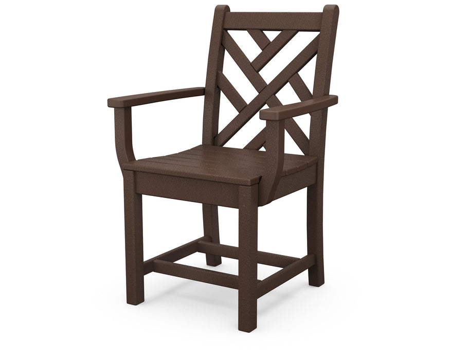 POLYWOOD Chippendale Dining Arm Chair in Mahogany