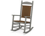 POLYWOOD Jefferson Woven Rocking Chair in Grey / Tigerwood