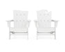POLYWOOD Wave 2-Piece Adirondack Set with The Wave Chair Left in White