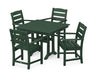 POLYWOOD Lakeside 5-Piece Farmhouse Trestle Arm Chair Dining Set in Green