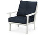 POLYWOOD Lakeside Deep Seating Chair in Vintage Coffee with Ash Charcoal fabric