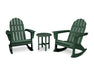 POLYWOOD Vineyard 3-Piece Adirondack Rocking Chair Set in Green