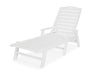 POLYWOOD Nautical Chaise with Arms in Vintage White