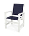 POLYWOOD Coastal Dining Chair in Vintage White with Onyx fabric