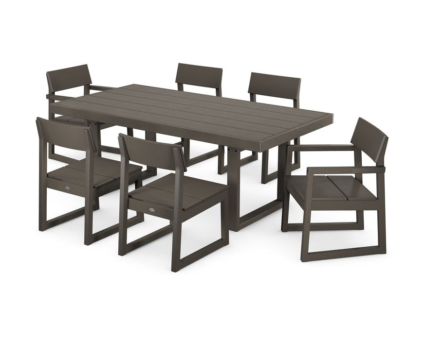 POLYWOOD EDGE 7-Piece Dining Set in Vintage Coffee
