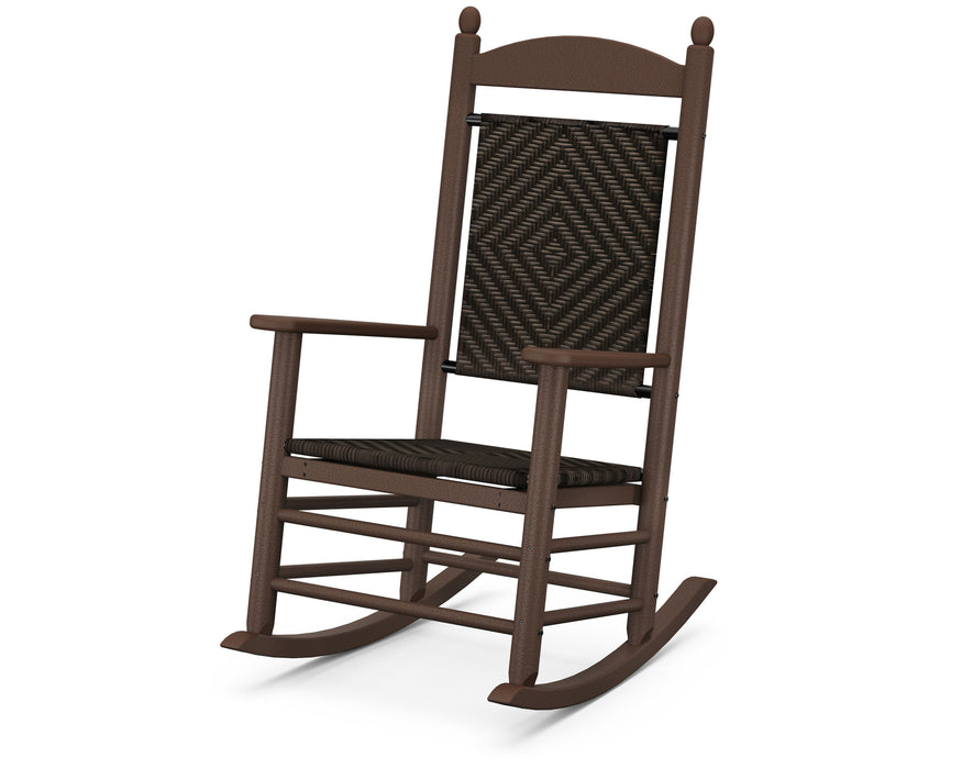 POLYWOOD Jefferson Woven Rocking Chair in Mahogany / Cahaba
