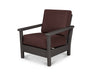 POLYWOOD Harbour Deep Seating Chair in Vintage Coffee with Weathered Tweed fabric