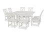 POLYWOOD Braxton 9-Piece Nautical Trestle Dining Set in Vintage White