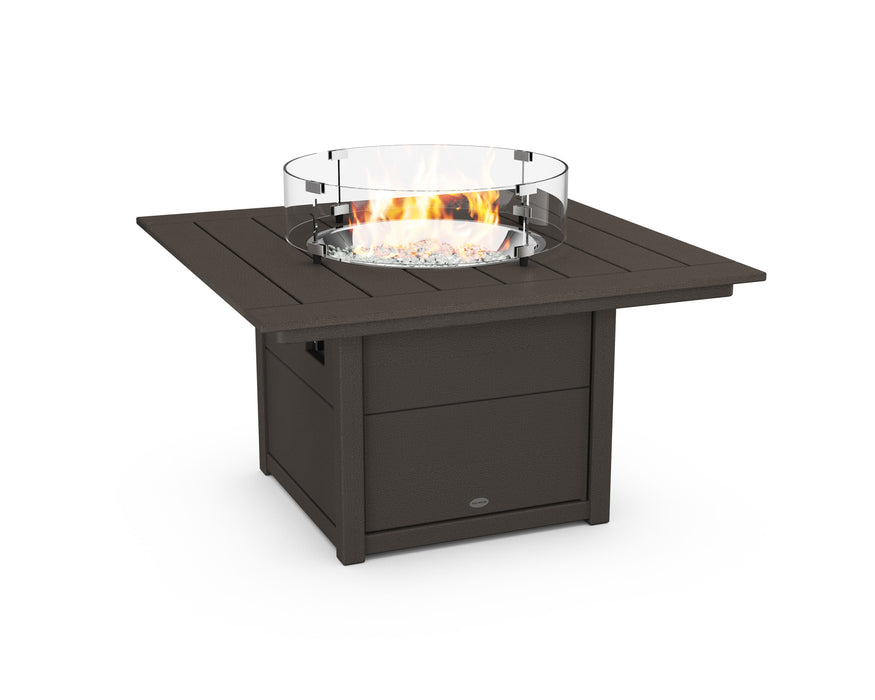 POLYWOOD Square 42" Fire Pit Table in Vintage Coffee