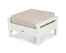 POLYWOOD Harbour Deep Seating Ottoman in Vintage White with Weathered Tweed fabric