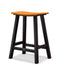 POLYWOOD® Contempo 24" Saddle Counter Stool in Black / Tangerine