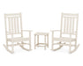 POLYWOOD Estate 3-Piece Rocking Chair Set with Long Island 18" Side Table in Sand