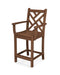 POLYWOOD Chippendale Counter Arm Chair in Teak