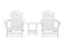 POLYWOOD Wave 3-Piece Adirondack Set with The Ocean Chair in Vintage White