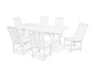 POLYWOOD Vineyard 7-Piece Rustic Farmhouse Side Chair Dining Set in White