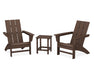 POLYWOOD Modern 3-Piece Adirondack Set with Long Island 18" Side Table in Sunset Red