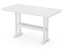 POLYWOOD Farmhouse Trestle 37" x 72" Bar Table in White