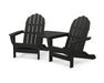 POLYWOOD Classic Oversized Adirondacks with Connecting Table in Black