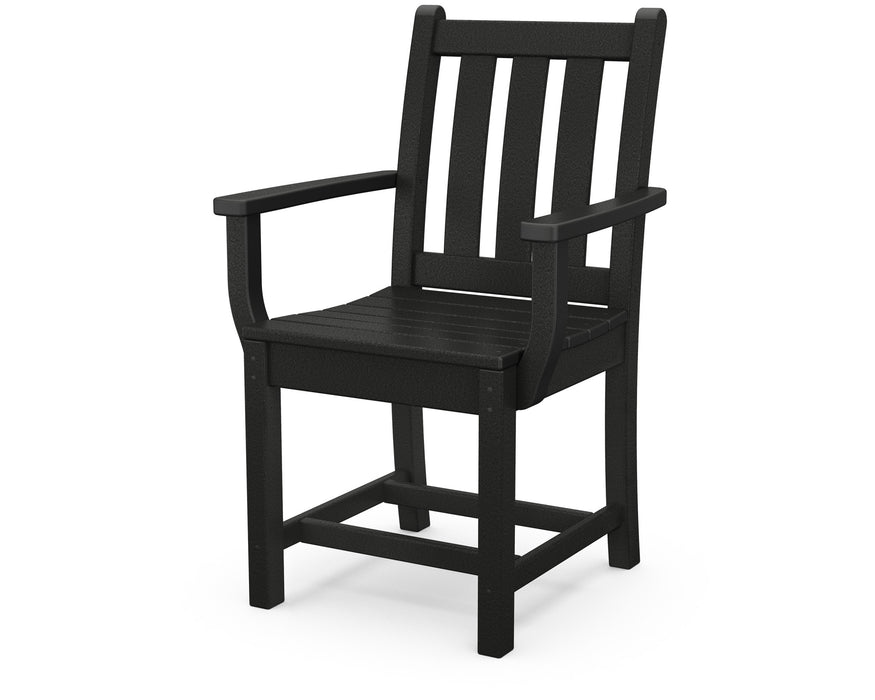 POLYWOOD Traditional Garden Dining Arm Chair in Black