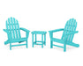 POLYWOOD Classic Adirondack 3-Piece Set with South Beach 18" Side Table in