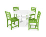 POLYWOOD 5 Piece La Casa Side Chair Dining Set in Lime / White
