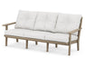 POLYWOOD Lakeside Deep Seating Sofa in Sand with Ash Charcoal fabric