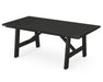 POLYWOOD Rustic Farmhouse 39" x 75" Dining Table in Black