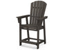 POLYWOOD Nautical Curveback Adirondack Counter Chair in Vintage Coffee